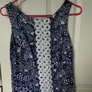 Lilly Pulitzer Misses Blue White Fish Sleeveless Dress Size 6 From 2015